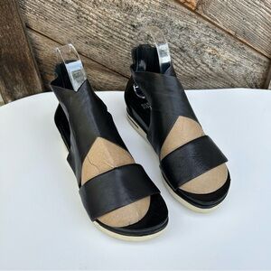 EILEEN FISHER Sport Tumbled Leather Sneaker Sandal Black - 8 US